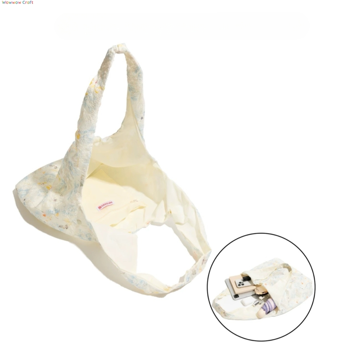 Shoulder Bags,Totes,Light blue pastoral floral shoulder bag - Large capacity handbag tote bag